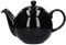 London Pottery 32185 Globe Teekanne mit Sieb, Keramik, glänzend schwarz, Fassungsvermögen 4 Tassen (900 ml)