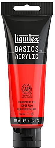 Liquitex Basic Acrylic - Tubo de Pintura Acrílica, 118 ML, Rojo (Rojo Fluorescente)