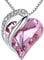 Leafael Infinity Love Herzanhänger-Kette für Damen – Geburtsstein Halskette mit Kristallen, rhodiniert, nickelfrei & hautfreundlich – Edler Damenschmuck mit 45 + 5 cm Kette und Karabinerverschluss