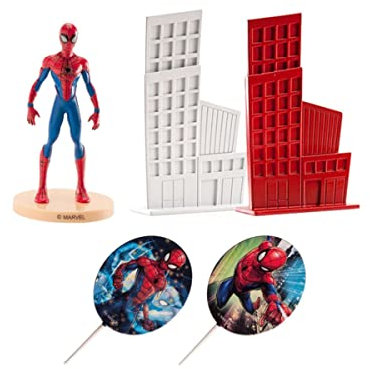 Dekora - Birthday Cake Topper, Cake Decorating Kit With Superhero Spiderman Decorative Figures, 350143