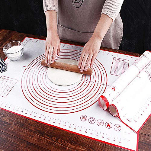 Voarge Backmatte Silikon Teigmatte Wiederverwendbar Antihaft mit Messung, 60 x 40 cm Silikonmatte Silikon Backmatte Baking