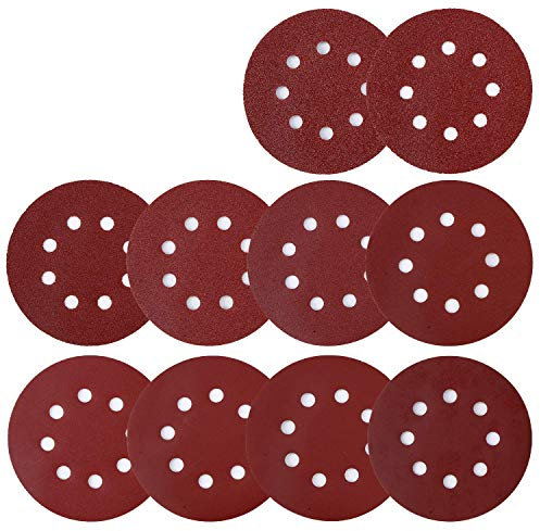 100PCS 125mm 8 Holes Sanding Discs 40 60 80 100 120 180 240 320 400 600 Grit Sandpaper Sander Round Sand Paper