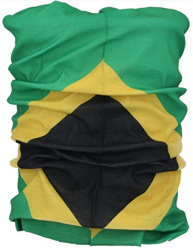 Multifunctional Headwear Neck Scarf Bandana Balaclava Face mask Headband Hairband Tube Gaiter Stretch Snood for Sports Yoga Running Cycling Hiking (Jamaican Flag)