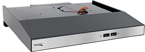 RecPro RV Stove Range Hood Vent | 22 Stainless | Low Profile | 12V | Charcoal Filter