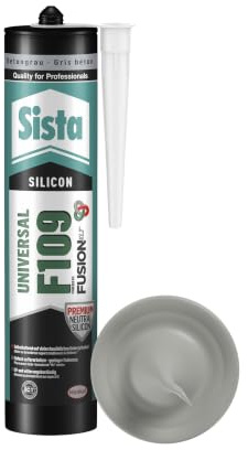 Sista F109 Fusion Betongrau, 300ml | universell einsetzbar, für Fassade, für Verglasung, für Sanitärbereiche, Silikon-Dichtstoff