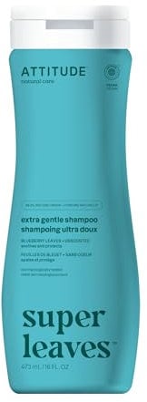 ATTITUDE Extra Gentle Hair Shampoo, EWG Verified, Soothes Dry Scalp, Naturally Derived Ingredients, Vegan and Plant Based, Unscented, 473 mL