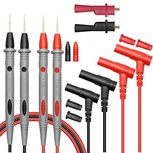 Messleitungen für Multimeter Zubehör Verlängerungskabel Prüspitze, Krokodilkelemmen Kabel Flexibele Spezialitäten Set, Sonden auf CAT IV Aktualisiert