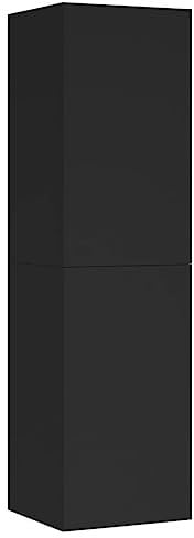 vidaXL TV Schrank Hängeschrank Wohnwand Anbauwand Fernsehwand TV-Wand Wandschrank Wohnzimmer Schwarz 30,5x30x110cm Holzwerkstoff