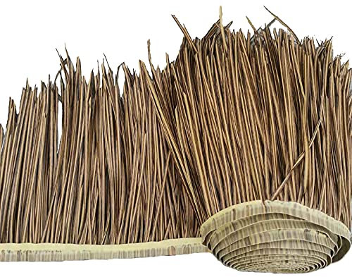 Yimihua Straw Roof Thatch Tiki Bar Roof Artificial Mexican Palm Runner Roll Thatch Tile,Serve You For 10 Years,Straw Roof For Tiki Bar Garden Patio Gazebos (Size:19.6''H*39.3''L,Color:Palm)