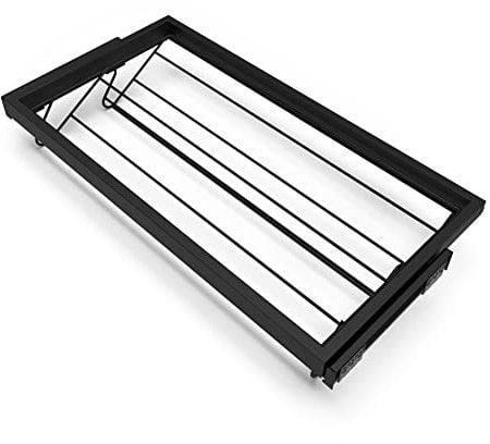 Emuca - Draht-Schuhablage-Kit für Schränke mit sanft schließenden Schienen, Modul 900mm, regulierbare, Tiefschwarz lackiert