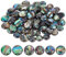 BENECREAT 90 STÜCKE Natürliche Abalone-Muschelmünzen 8 mm 10 mm Flache Runde Paua-Muschel-Cabochons-Perlen mit Aufbewahrungsbehältern für Bilderrahmen, Dekoration von Tonbechern
