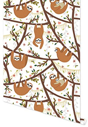 Papier peint autocollant à décoller et à coller, papier peint autocollant pour chambre d'enfant, papier peint koala café, film vinyle facile à nettoyer pour armoire, table, porte, salon, papier peint