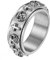 Flongo Herren Ring Edelstahl Kreuz Totenkopf Ring Außenring Wendering Punk Männer Ring Angst lindern Gold Schwarz Silber