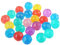 FainFun Flummis, 25 Stück 30 mm Gemischte Farben Bunt Flummis, Flummis Bälle Set für Kinder, Gummiball Klein für Kindergeburtstag, Mitgebsel, Tombola, Springball Flummi, Bouncy Balls(B)