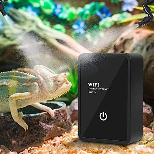 Nizirioo Humidificador Inteligente para Reptiles: Sistema de Compensación, Pulverizador de Selva Lluviosa, Terrario con Sistema de Niebla y Riego para Camaleones