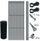 ESTEXO Schweißgitter Gartenzaun Set Komplettset Zaun Gartenzaunset Zaunset Drahtzaun Gitterzaun mit Einschlaghülsen in Anthrazit RAL 7016 (0,8 x 25 m)