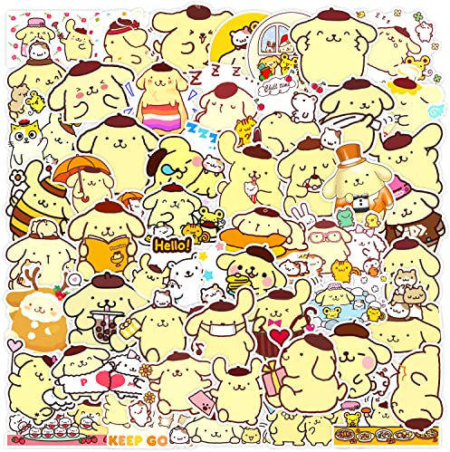 50Pcs Pompompurin Stickers Laptop Car Scrapbook Phone Skateboard Suitcase Luggage Bike Dog Stickers Vinyl Waterproof Aesthetic Personalised Stickers for Teens Boys Girls Adults Children