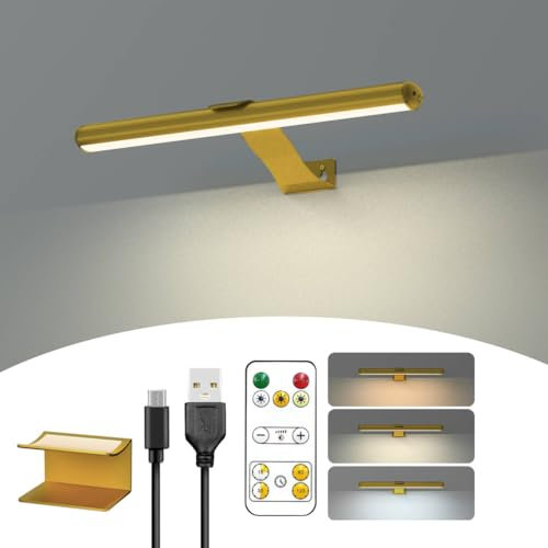 Wireless Picture Light Rechargeable, 2 in 1 Painting Light with Remote, 300LM Art Battery Display Lamp Dimmer Timer, 3 Modes Magnetic Wall Light for Artworks Dartboard