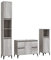 vidaXL Badmöbel Set 3-TLG., Badschrank Metallfüße, Badezimmer Unterschrank Hochschrank Midischrank, Badezimmermöbel, Grau Sonoma Holzwerkstoff