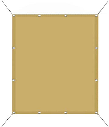 Sonnensegel Sonnenschutz Segel 6 x 8 m wasserabweisend, UV-beständig Sonnensegel Sonnenschutz Set mit Ösen und Seil für Garten Terrasse Camping, Creme Farben