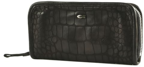 Campomaggi Geldbörse Leder 21 cm - Unisex, Schwarz, Einfarbig, Rindsleder, Reißverschluss, Klassisch, Luxus- und Qualitätsbewusste, WALLET