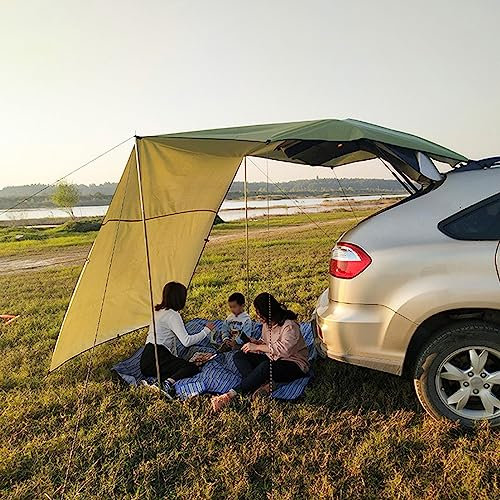BBTISG Autozelt Markise Campingzelt Auto Heckklappe Markise Outdoor Camping Fahrzeug Sonnenschutzzelt für SUV, Wohnmobil, Camping, Angeln, Strand (440 x 200 cm)