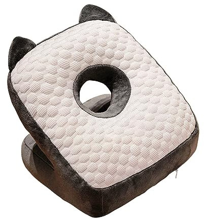 Weiches Nickerchen-Gesichtskissen, Bequem, Leicht zu Reinigen, Tisch-Schlafkissen für Büro und Zuhause (Dunkelgrauer Husky)