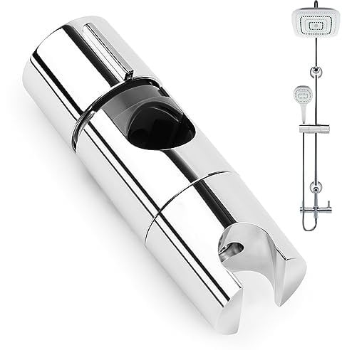 Soporte para Ducha, 18-25mm ABS Cabezal de ducha de repuesto ajustable, Cromado Diseño ABS Soporte Ducha, Instalación Simple Resbalador Ducha Enchapado para Baño la Barra de Ducha