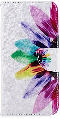 TUUNKMUY Hülle Kompatibel mit Motorola Moto G14, Premium Leder Motorola Moto G14 Handy Hüllen Magnetic Closure Flip Book Schutzhülle Handytasche handyhülle für Motorola Moto G14 Tasche Halbe Blume