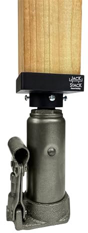 JACK STACK - Bottle Jack to Post Adaptor. Center 4x4 Post While Utilizing 1/4 Steel to Help Prevent Post Damage., Black