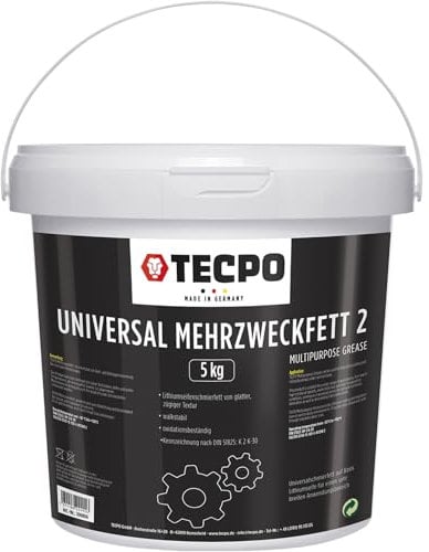 TECPO Mehrzweckfett 5 KG Eimer Schmierfett Lagerfett Universal Lithium Fett