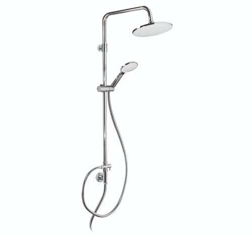 olonna Doccia senza Miscelatore - Set Doccia Completo Sistema Doccia a Pioggia Soffione tondo diam. 22 cm Colonna Doccia Regolabile, Doccetta in ABS design moderno Palazzani