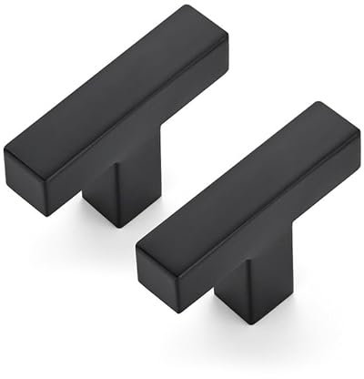 Ravinte 10 Stück Schrankgriffe 50mm Möbelgriffe Schwarz Griffe für Küchenschränke Schrankgriffe Quadratischer Griffe Möbel Rostfreier Edelstahl Türgriffef für Küchengriffe