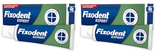 Fixodent Expert La Meilleure Technologie Antibactérienne Crème Adhésive Pour Prothèses Dentaires 40G (Lot de 2)