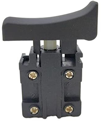 Sweeaau Elektrischer Bohrmaschinenschalter, Kreis Elektrowerkzeug-Drehzahlregler, Kunststoffgehäuseschalter, Schwarz, Drucktaste, EIN-AUS, Druckknopf