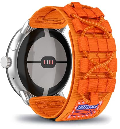 AireWiki Nylon Armband Kompatibel mit AGPTEK LW11 Uhrarmband Stoff Sport Klettverschluss Armbänder Ersatz für AGPTEK LW11 (orange)