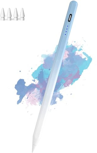 Active Stylus für Apple iPad (2018–2025), Kenkor Tablet für Pad Stift mit Palm-Ablehnung, Neigungssensitivitä, Stift Kompatibel mit iPad 6/7/8/9/10, Pro 12.9/11” M4, Air 3/4/5/M2, Mini 5/6 - Blue