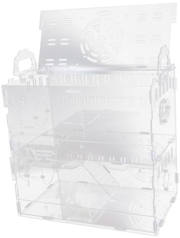 Yardwe Jaula Acrílica Transparente para Hámster Pequeña De Doble Piso con Diseño De Villa Manejo Aleatorio Casa Cómoda y Duradera para Mascotas Pequeñas