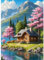 QENSPE Diamond Painting Landschaft 5D Diamant Komplett, Berg Diamant Painting Set für Erwachsene, Haus Diamond Art Malerei DIY Diamant Kunst Handwerk für Anfänger Wand Dekor 30x40 cm