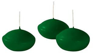 Velas flotantes diámetro 4,5 cm altura 2,7 cm - 20 unidades - Color verde oscuro Cereria Di Giorgio