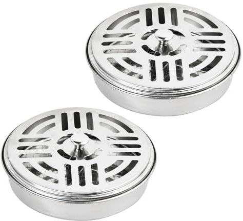YILANJIN Support Bobine Moustique, 2pcs Anti Moustique avec Couvercle, Supports en Spirale en Acier Inoxydable, pour Maison, Jardin, Camping, Pêche, Voyage, Extérieur