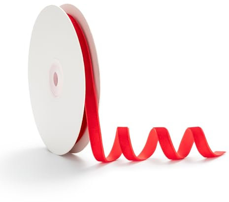 AOKSUNOVA Samtband Rot Geschenkband Samt 1cm x 9m Schleifenband Samt Band Geschenkbänder Samtbänder