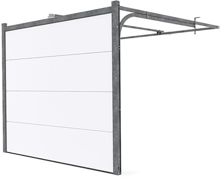 GM Portes - KIT Porte de garage LANCE Sectionnelle | Avec moteur et 2 télécommande | Moteur: Ecoline - Wifi - Inclus | 200cm X 240cm | Blanc - Finition lisse sablé