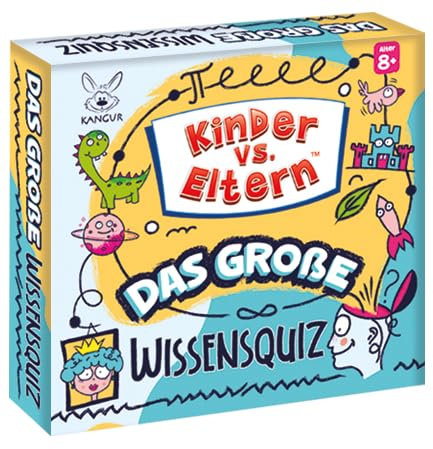 Kinder vs Eltern Spiel Das Große Wissensquiz Spiele ab 8 Jahre Kartenspiel Quiz Spiel Kinderspiele Reisespiele Familienspiele Gesellschaftsspiele Spiel des Wissens Lernspiele | 52 Karten | 208 Fragen