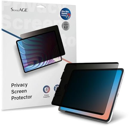 SenseAGE Magnetic Privacy Screen Protector for iPad mini 8.3 inch 6th-Gen 2021 (A2567, A2568, A2569), Anti-Glare, Anti-Blue Light, Easy to Apply, Bubble-Free Privacy Filter