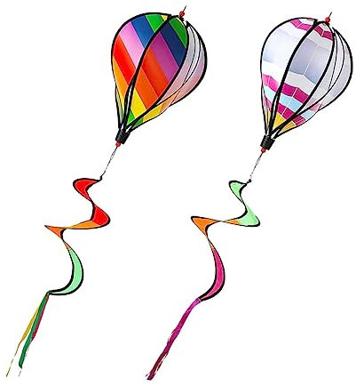 PAMINGONO 2stücke Heißluftballon Wind Spinner Dekoration Outdoor Layout Anhänger Spiral Heißluftballon