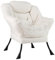RELAX4LIFE Relaxsessel Stoff, moderner Ohrensessel, dick gepolsterter Loungesessel mit Armlehnen & Kopfkissen & Metallrahmen & Seitentasche, Einzel Sessel für Wohnzimmer & Schlafzimmer (Beige)