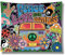 Retro Party Deko - Buntes Hintergrundbanner im Vintage-Stil für Feiern, Wandtisch & Fotowand - 'Peace and Love Happiness' Textdesign