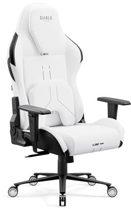 DIABLO X.One Prime Sedia Gaming Tessuto Bianca X.One Prime - Poltrona Gaming Ergonomica con Braccioli Regolabili, Cuscino Lombare e Seduta Refrigerante - Base in Metallo - Gaming Chair 140 kg