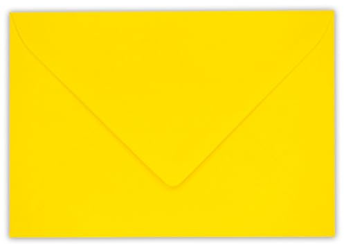 Kuvertwelt DIN C6 Briefumschläge 162 x 114 mm, Nassklebung, Gelb | Hochwertige Papierumschläge mit Nassklebung im 25er-Pack für Zuhause, Büro, Hochzeiten, Geburtstage und Grußkarten.